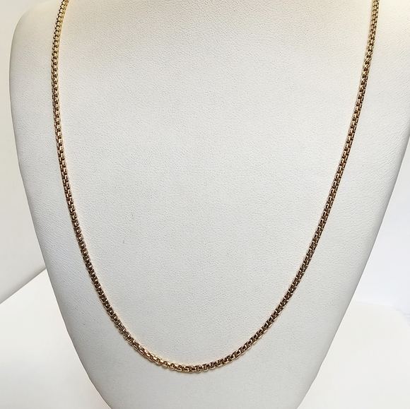 David Yurman 18k Gold 38" Adjustable Box Chain Slider Necklace - Picture 2 of 6